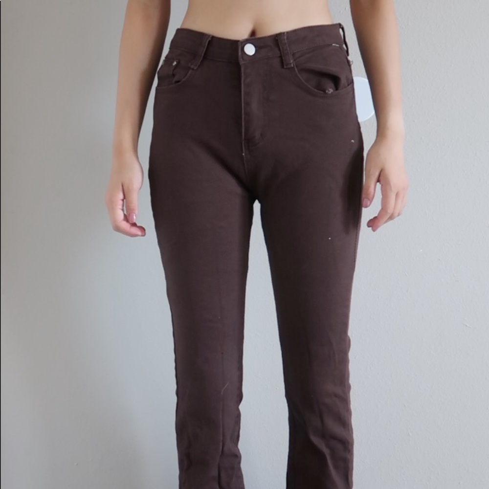 Brown bootcut jeans